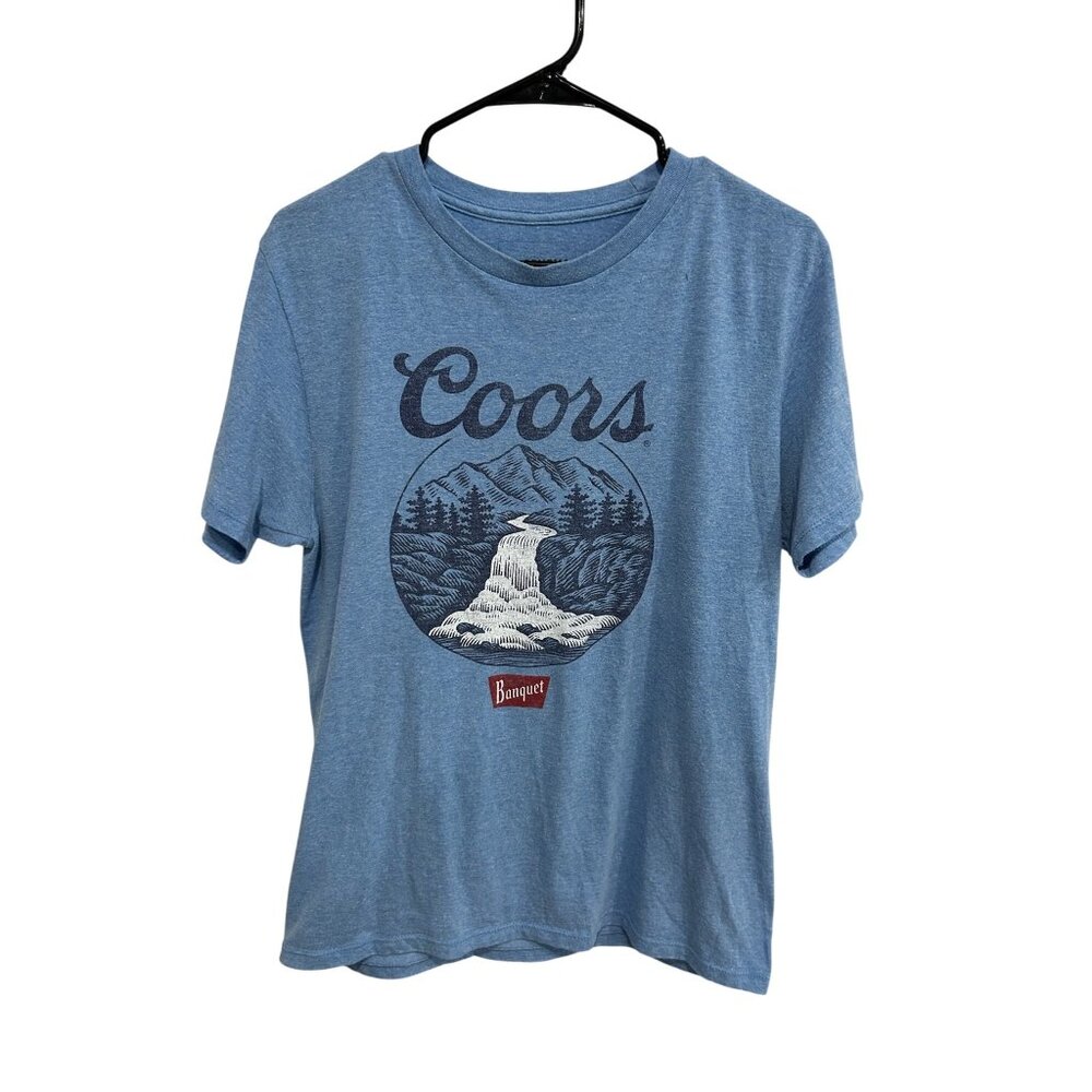 Sonoma Goods For Life Coors Banquet Beer Mountain T-Shirt Blue Sz Medium Basic